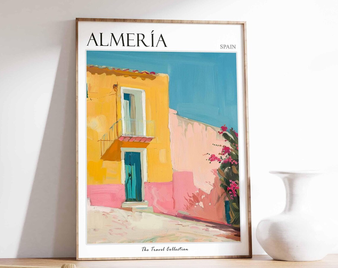 Almeria Poster Almeria Travel Print Spain Wall Art Spanish Travel Print Tropical Decor Almeria Gift Almeria Travel Poster