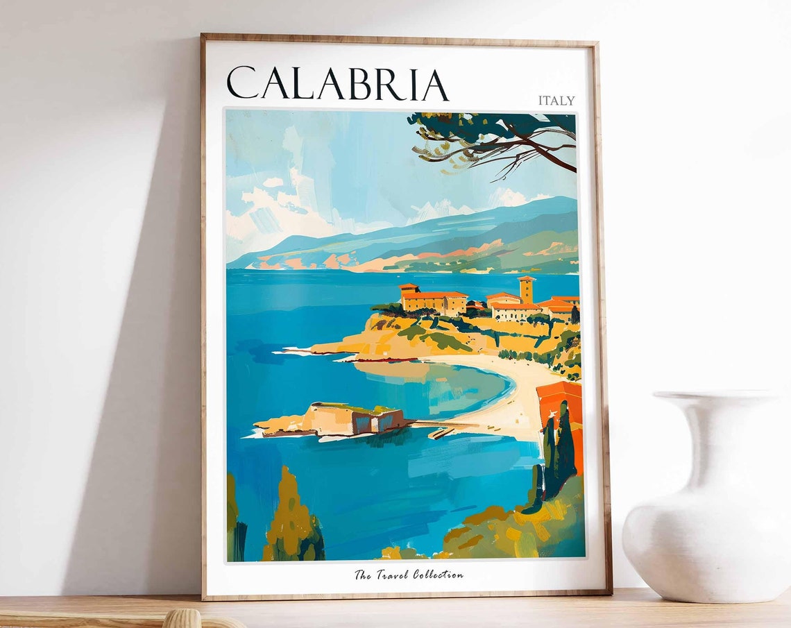 Calabria Poster Italian Travel Print Calabria Travel Art Calabria Wall Art Italian Travel Calabria Home Decor Calabria Travel Gift
