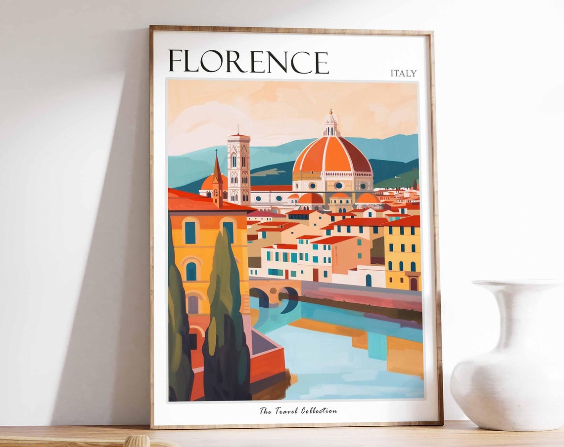 Florence Poster Italian Travel Print Florence Travel Art Florence Wall Art Italian Travel Florence Home Decor Florence Travel Gift