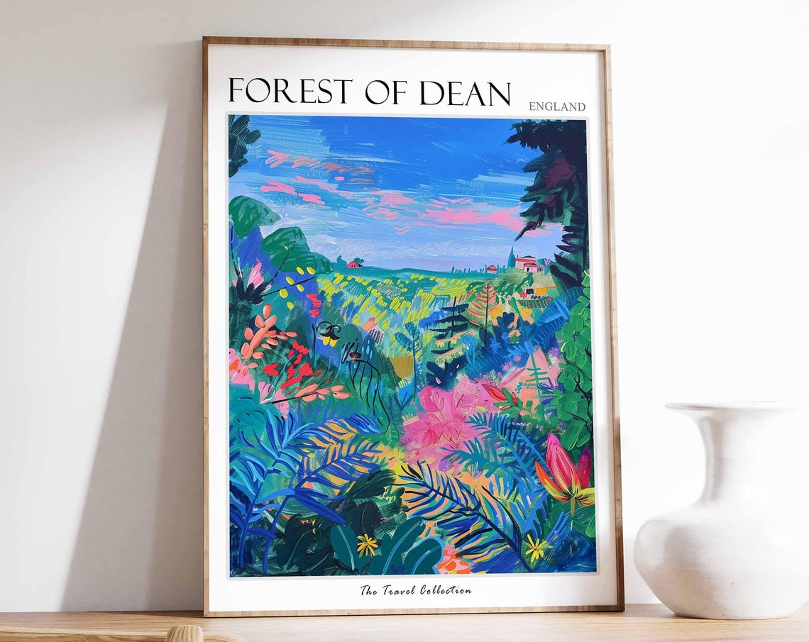 Forest Of Dean Poster England Travel Print Forest Of Dean Travel Art Forest Of Dean Wall Art England Travel Forest Of Dean Home Decor