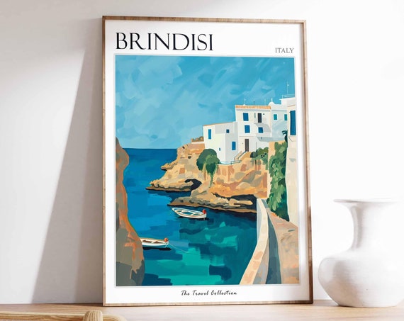 Brindisi Poster Italian Travel Print Brindisi Travel Art Brindisi Wall Art Italian Travel Brindisi Home Decor Brindisi Travel Gift