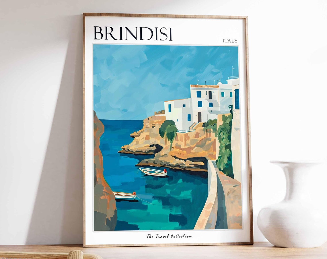 Brindisi Poster Italian Travel Print Brindisi Travel Art Brindisi Wall Art Italian Travel Brindisi Home Decor Brindisi Travel Gift