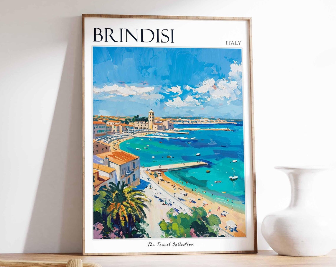 Brindisi Poster Italian Travel Print Brindisi Travel Art Brindisi Wall Art Italian Travel Brindisi Home Decor Brindisi Travel Gift
