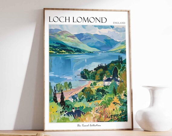 Loch Lomond Poster Mountain Poster England Poster Scottish Highlands Poster Scotland Scenery Home Accents English Countryside