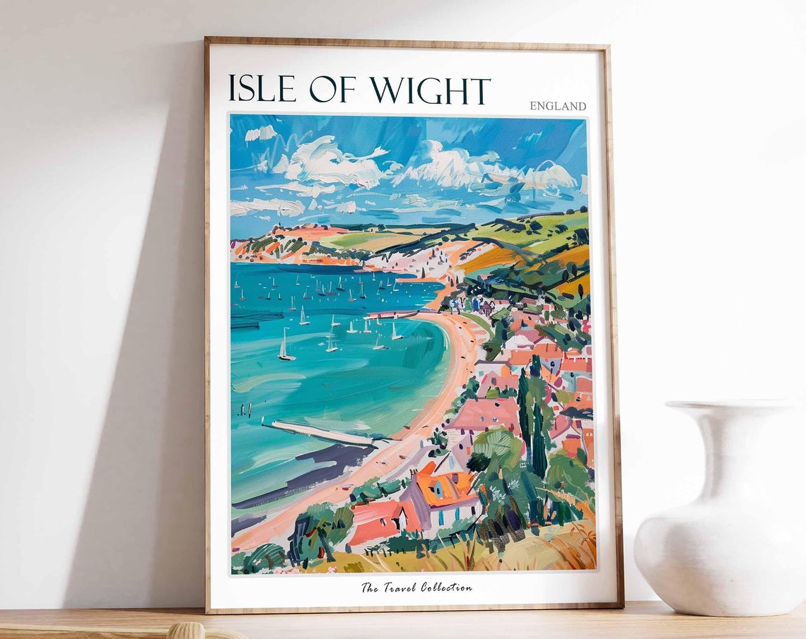 Isle Of Wight Poster Scotland Poster Isle Of Wight Travel Art Isle Of Wight Uk England Travel Beach House Decor