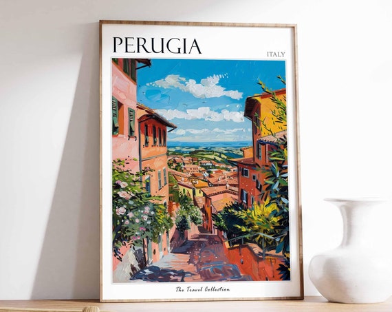 Perugia Poster Italian Travel Print Perugia Travel Art Perugia Wall Art Italian Travel Perugia Home Decor Perugia Travel Gift