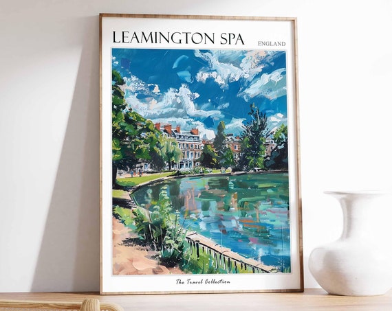 Leamington Spa Poster England Travel Print British Decor United Kingdom Travel Poster Leamington Spa Gift Leamington Spa Travel Poster