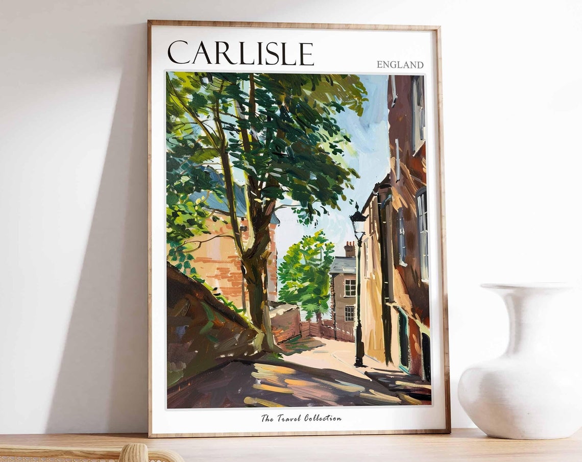 Carlisle England Shady Tree Lined Lane Summer Painting Poster