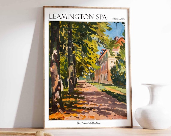Leamington Spa Poster England Travel Print British Decor United Kingdom Travel Poster Leamington Spa Gift Leamington Spa Travel Poster