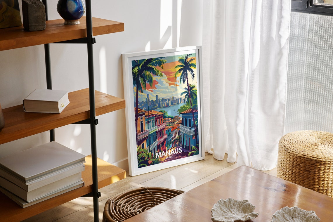 Manaus Print Brazil Manaus Travel Poster Brazil Travel Poster Brazil Cityscape Wall Art Unique City Decor