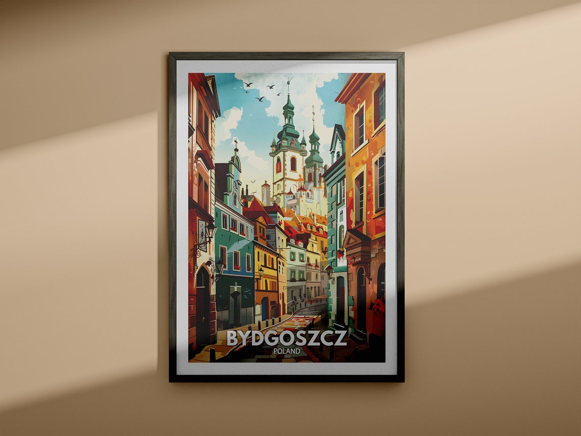 Bydgoszcz Print Poland Bydgoszcz Travel Poster Poland Travel Poster Poland Cityscape Wall Art Unique City Decor - Image 3