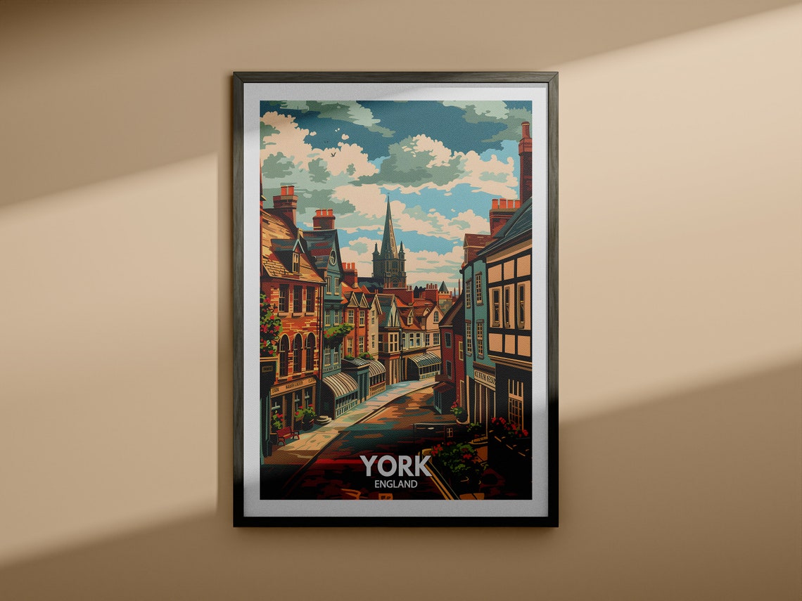 York Travel Print England York Art Poster England Travel Poster United Kingdom Wall Art English Art Decor - Image 3