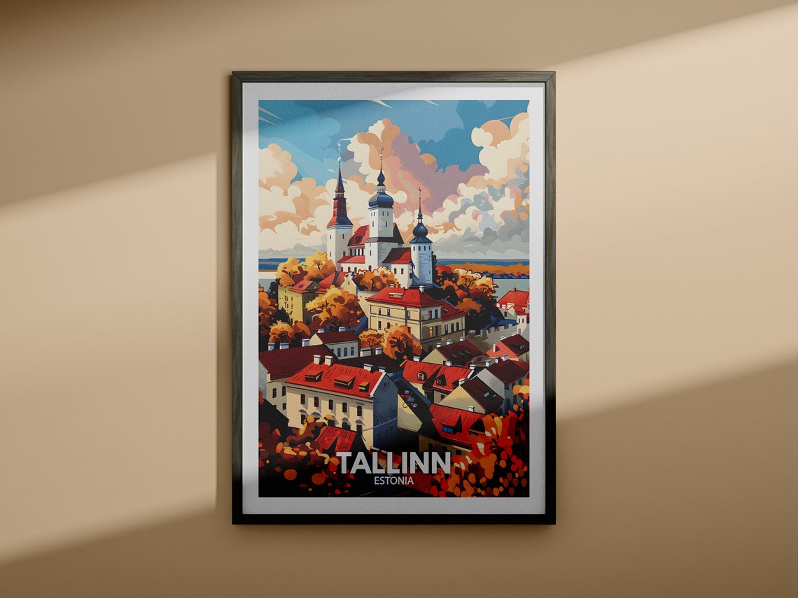 Tallinn Travel Print Estonia Tallinn Poster Estonia Poster Estonia Cityscape Wall Art Unique City Art Decor Tallinn Wall Art Poster - Image 3