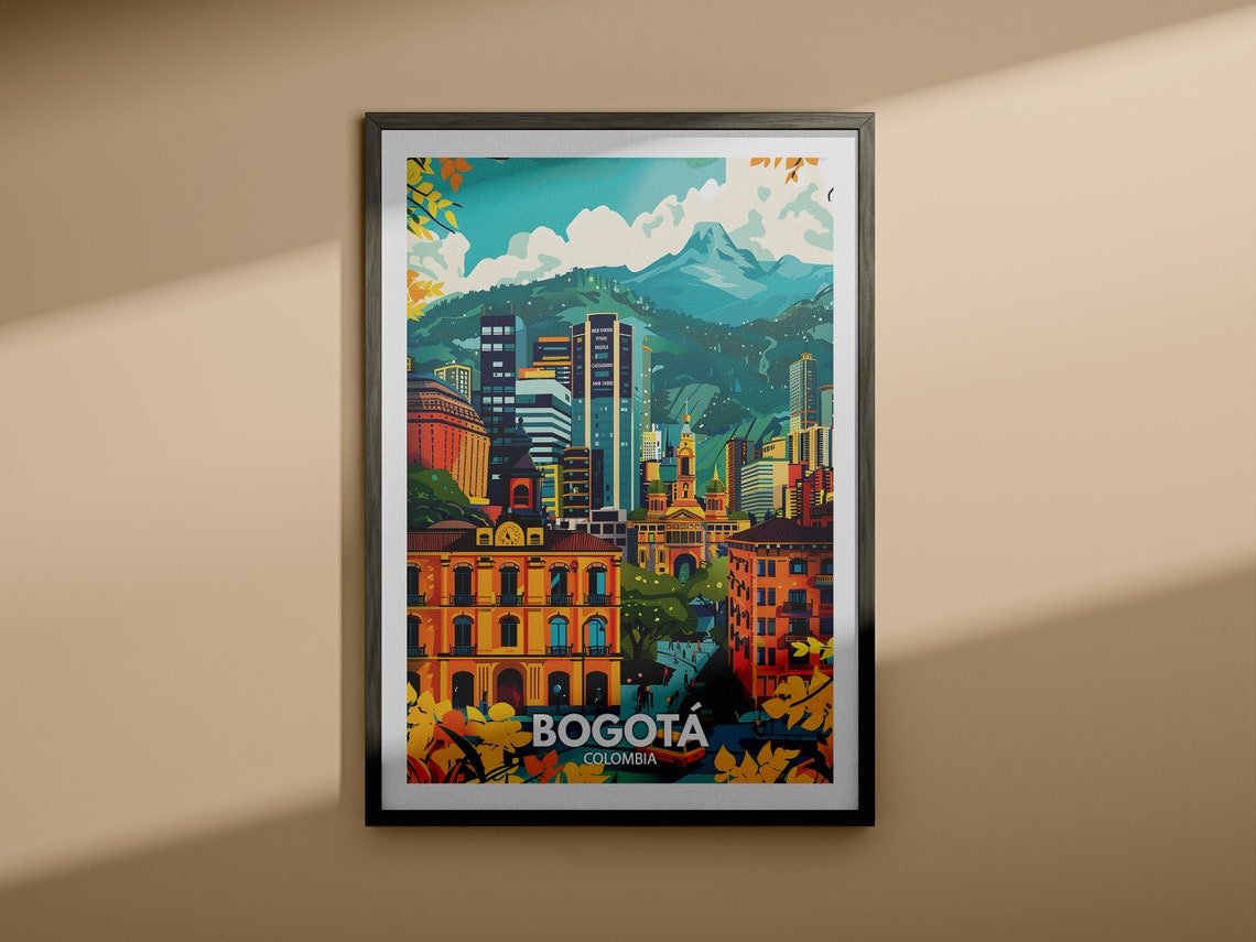 Bogota Print Colombia Bogota Travel Poster Colombia Travel Poster Colombia Cityscape Wall Art Unique City Decor - Image 3