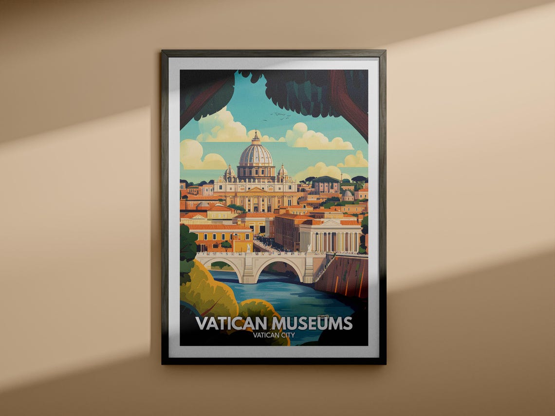 Vatican Museums Print Vatican City Vatican Museums Poster Vatican City Travel Art Poster Vatican City Wall Art Vatican City Art Decor - Image 3