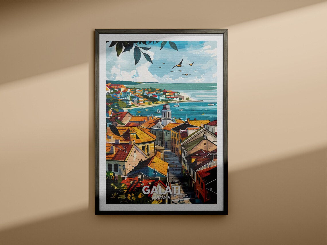 Galati Print Romania Galati Travel Poster Romania Travel Poster Romania Cityscape Wall Art Unique City Decor - Image 3