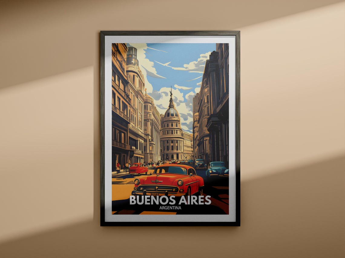 Buenos Aires Travel Print Argentina Buenos Aires Travel Poster Argentina Travel Poster Argentina Cityscape Wall Art Unique City Decor - Image 3