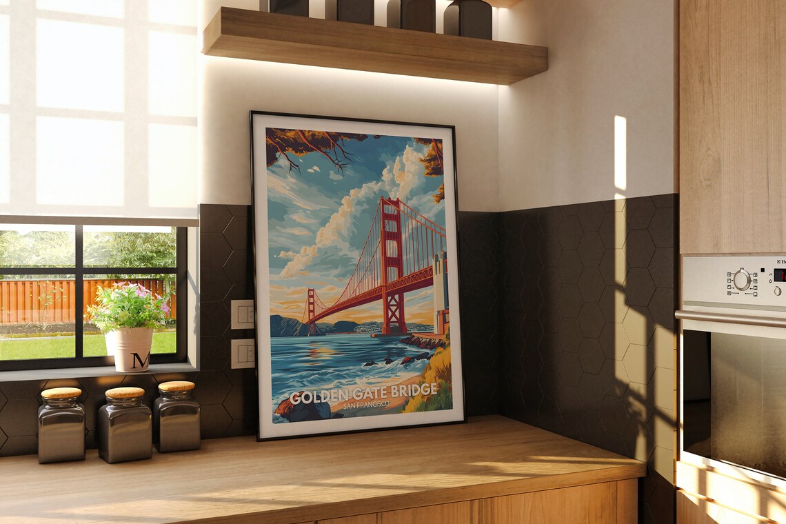 Golden Gate Bridge, San Francisco Travel Poster - Image 2
