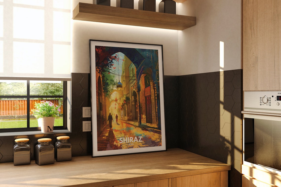Shiraz Travel Print Iran Shiraz Travel Poster Iran Travel Poster Iran Cityscape Wall Art Unique City Decor - Image 2