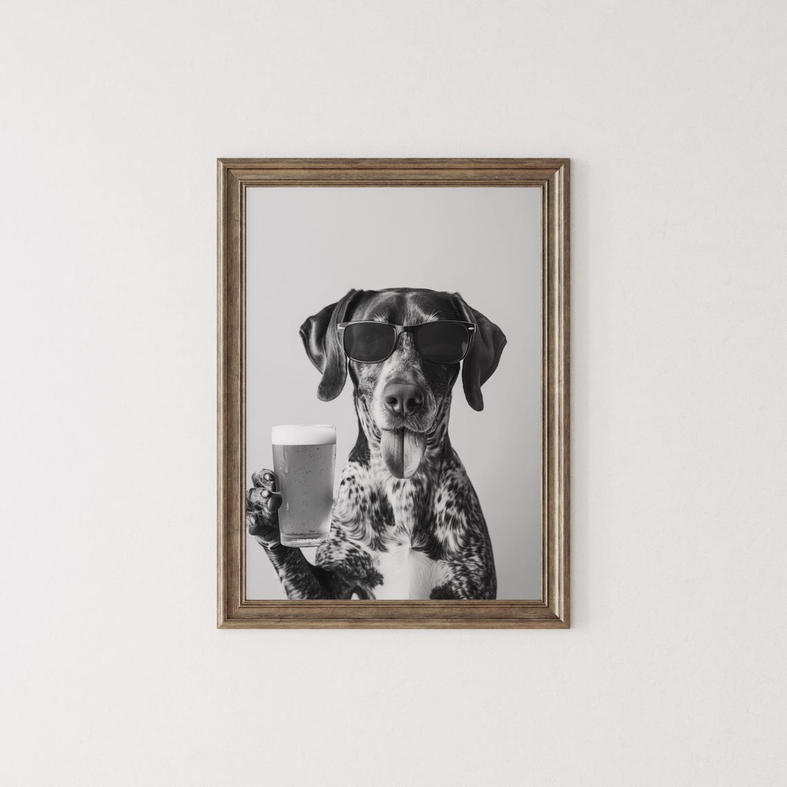 German Shorthaired Pointer Beer Break Funny Dog With Sunglasses Poster - Image 2