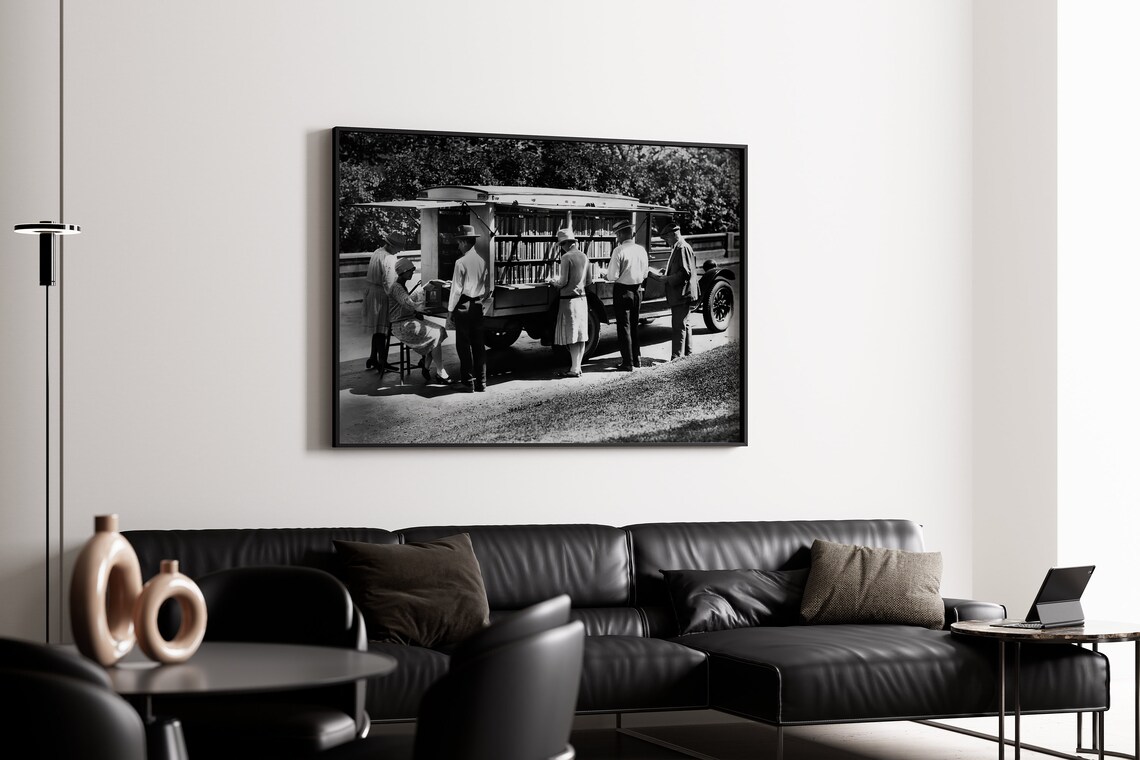 Portable Library Bookmobile, Vintage Travel Poster - Image 2
