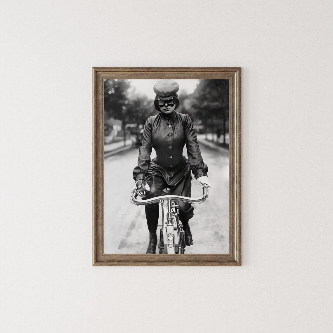 Vintage Woman Motorcycle Rider Retro Motorbike Gear Photo Poster - Image 2