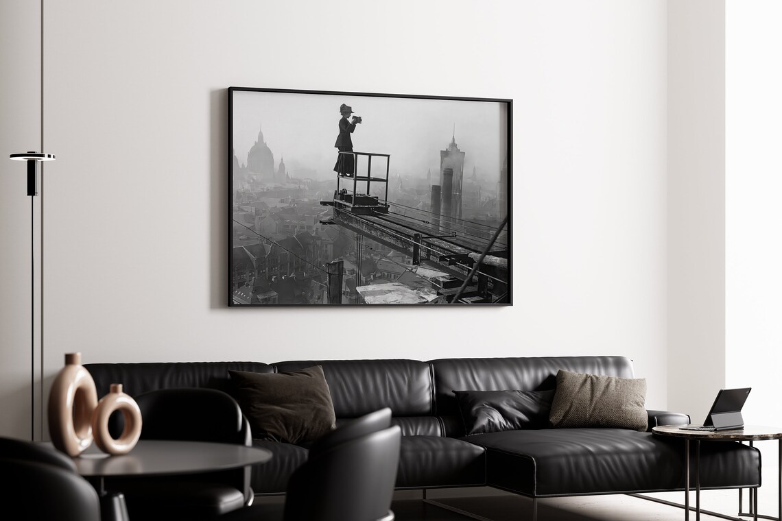 Woman Photographer In Berlin Vintage Cityscape Art Print - Image 3