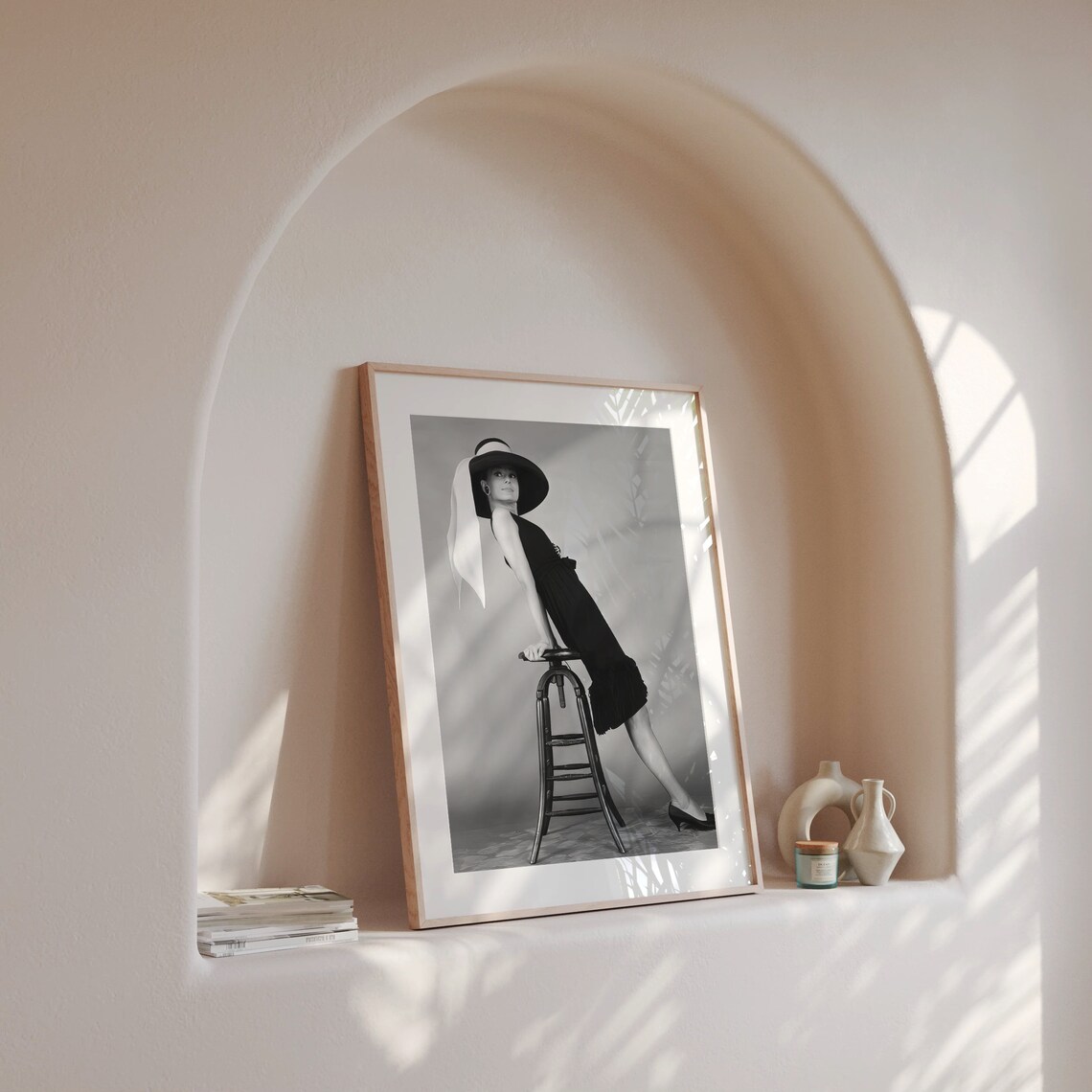 Audrey Hepburn French Fashion Print Breakfast At Tiffanys Black And White Print Vintage Woman Art Old Hollywood Art Retro Wall Decor - Image 4