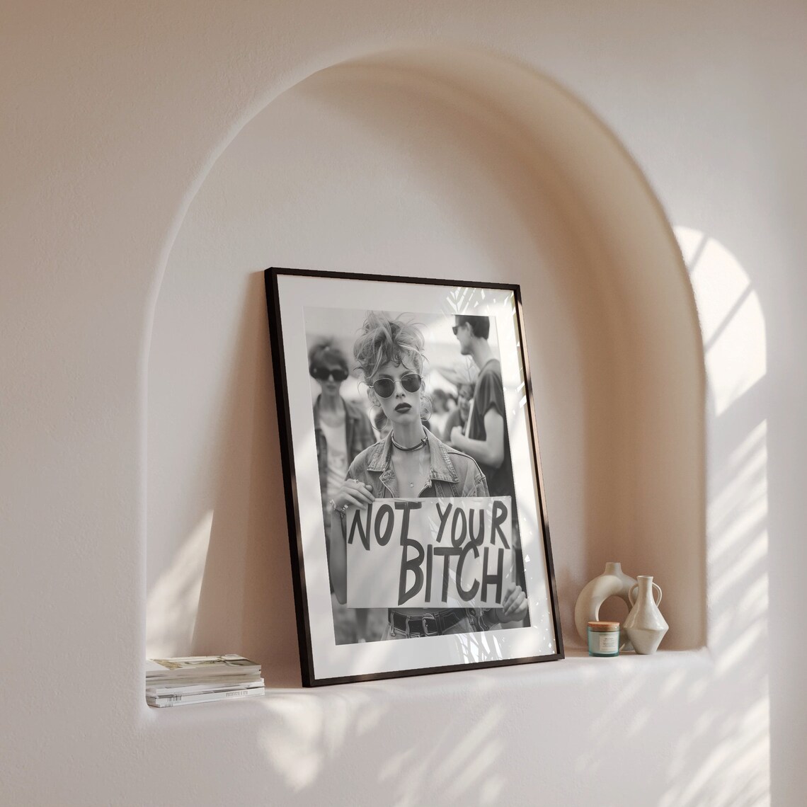 Feminist Not Your Bitch 70s Retro Wall Art Print - Image 4