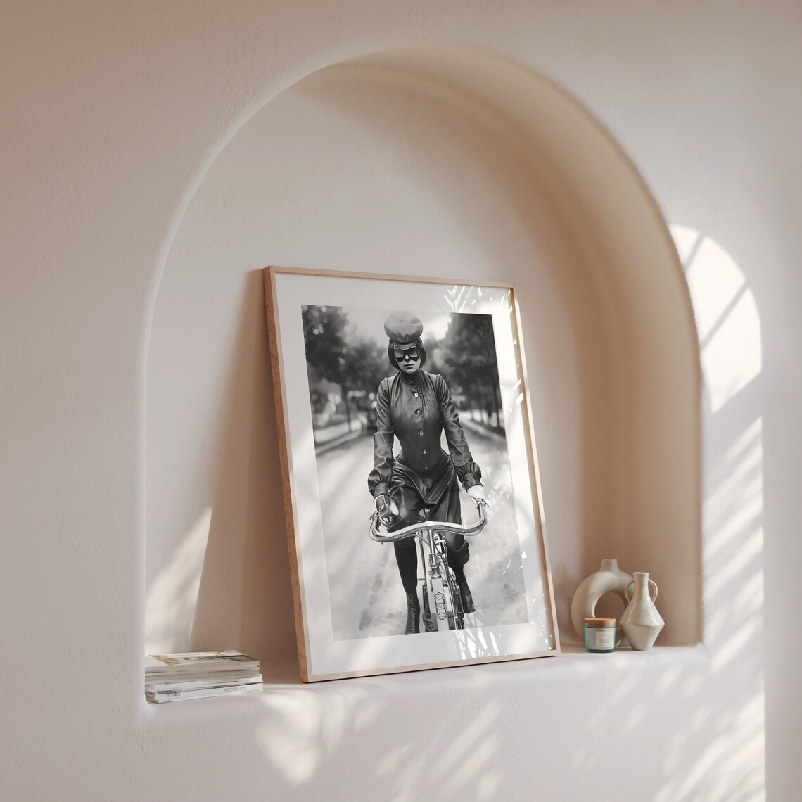 Vintage Woman Motorcycle Rider Retro Motorbike Gear Photo Poster - Image 4