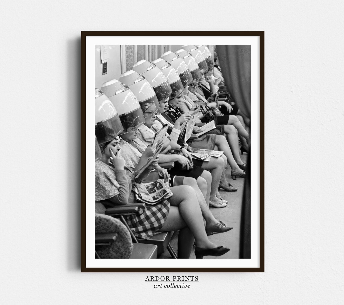 Ladies At Hair Salon Vintage Beauty Salon Art Print