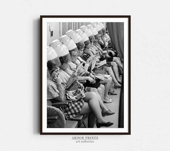 Ladies At Hair Salon Vintage Beauty Salon Art Print