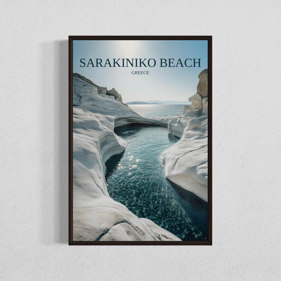 Sarakiniko Beach Milos Greece White Volcanic Rocks Seascape Poster