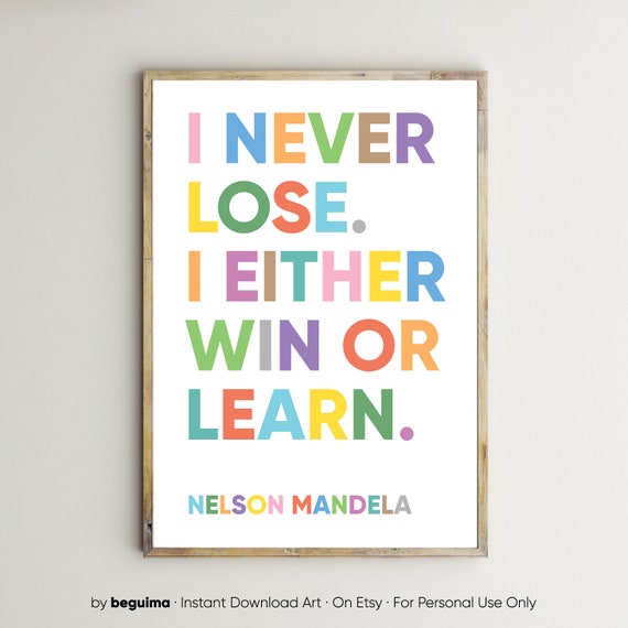 Nelson Mandela Inspirational Quote Art Print