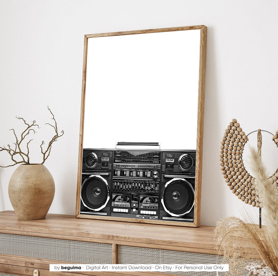 Ghettoblaster Retro Vintage Poster, Portable Cassette Player - Image 3