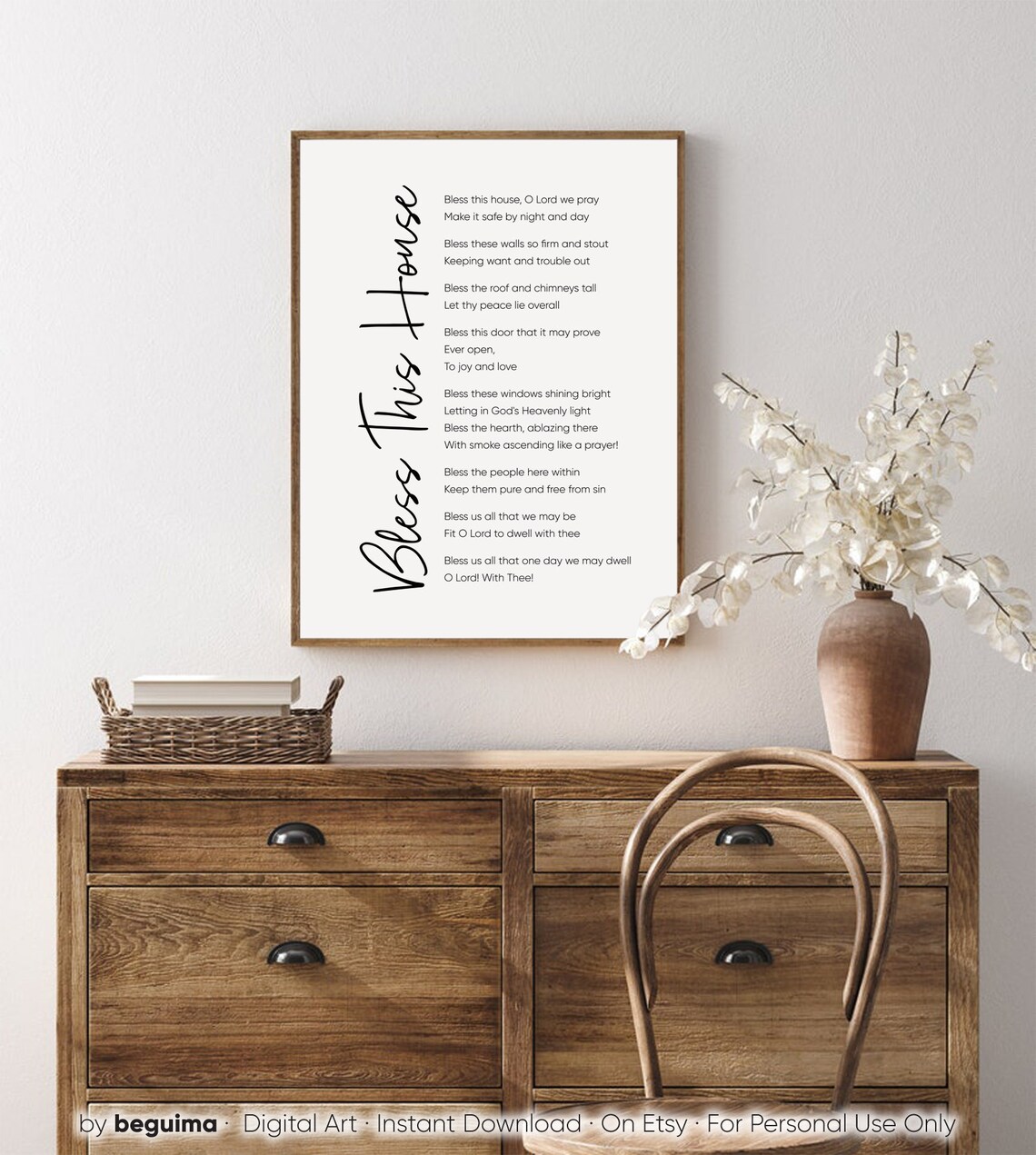 Bless This House Christian Scripture Art Print - Image 4