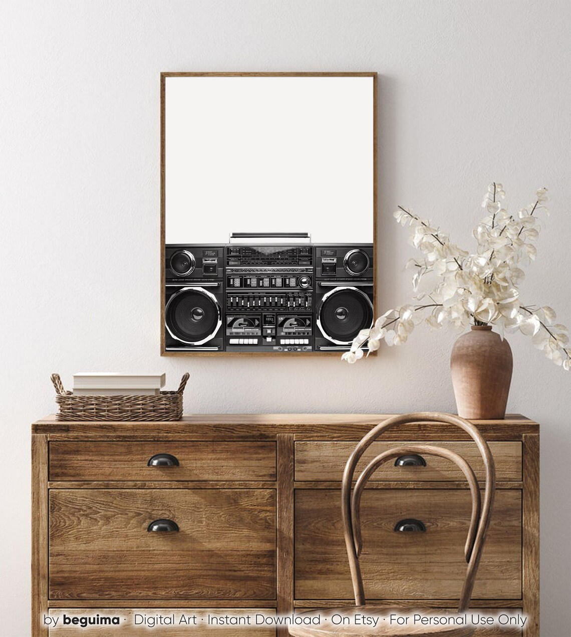 Ghettoblaster Retro Vintage Poster, Portable Cassette Player - Image 4