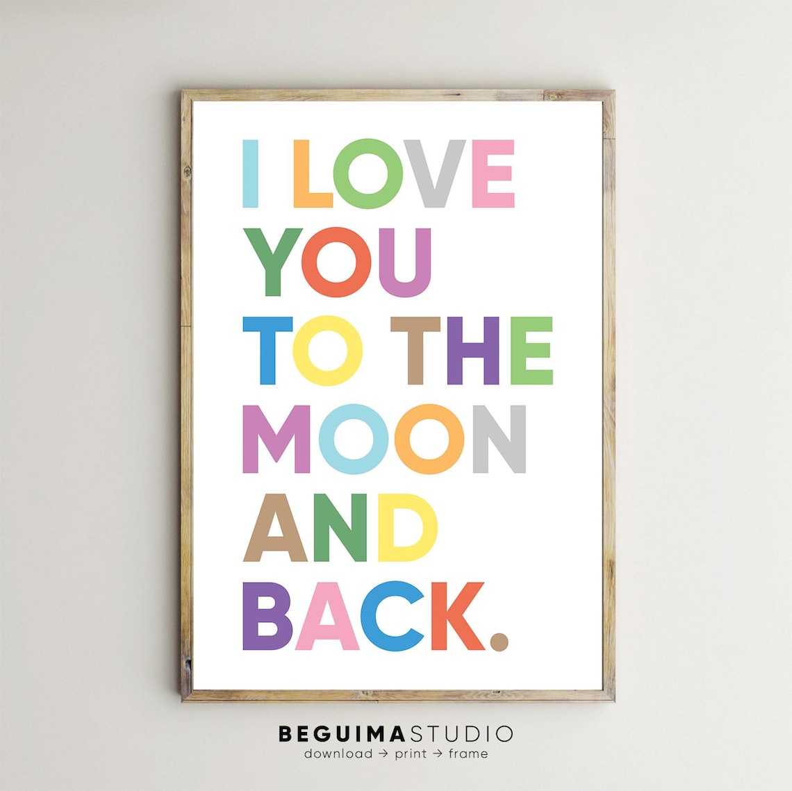 Love You to the Moon and Back Nursery Art Print