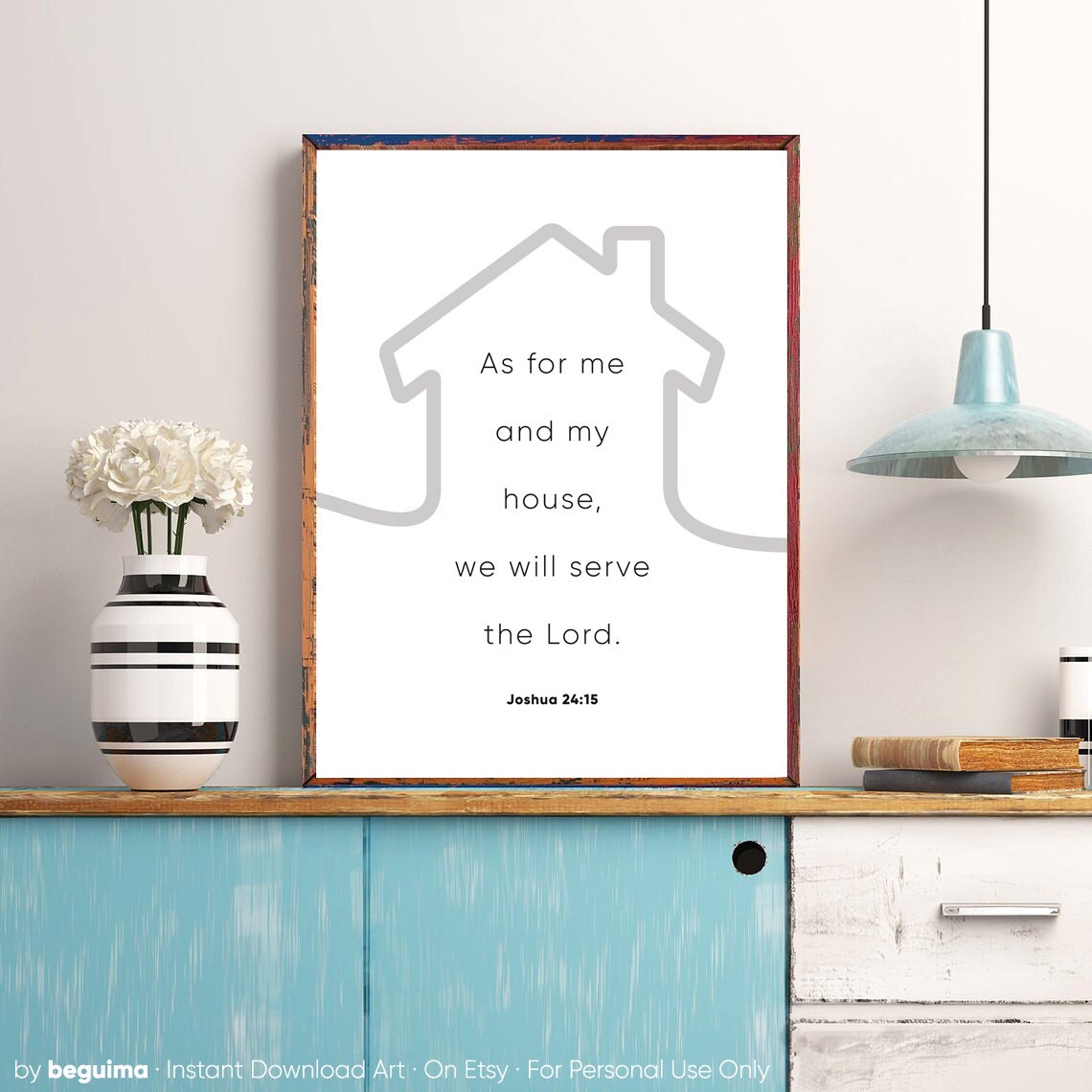 As for Me and My House We Will Serve the Lord Christian Faith Poster - Image 3