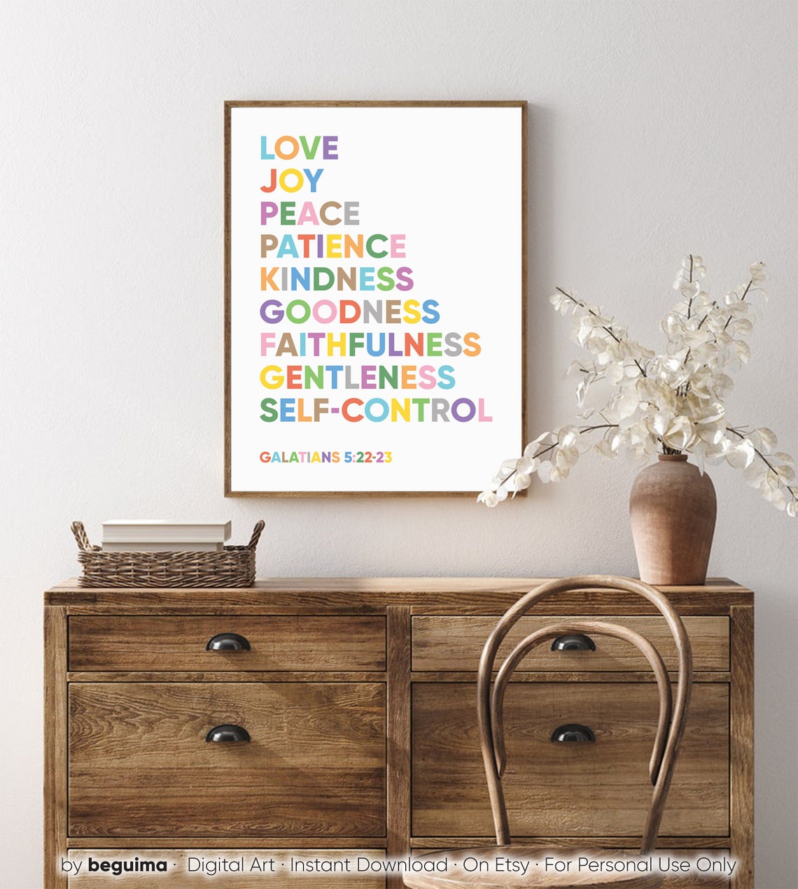 Fruits of the Spirit Galatians Rainbow Christian Scripture Poster - Image 4