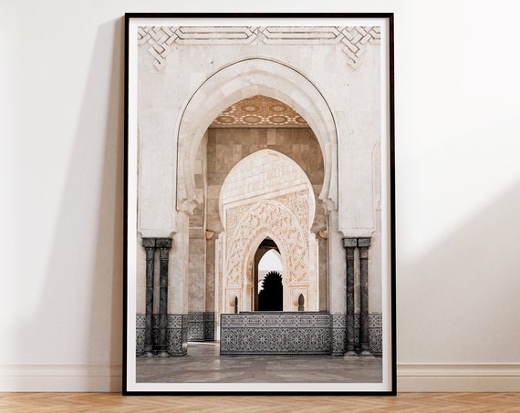 Moroccan Door Arch Print Beige Boho Wall Art Bohemian Travel Photography Morocco Architecture Poster Neutral Pastel