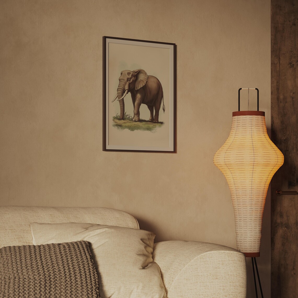 Elephant Safari Animal Nursery Vintage Kids Wildlife Art Poster - Image 2