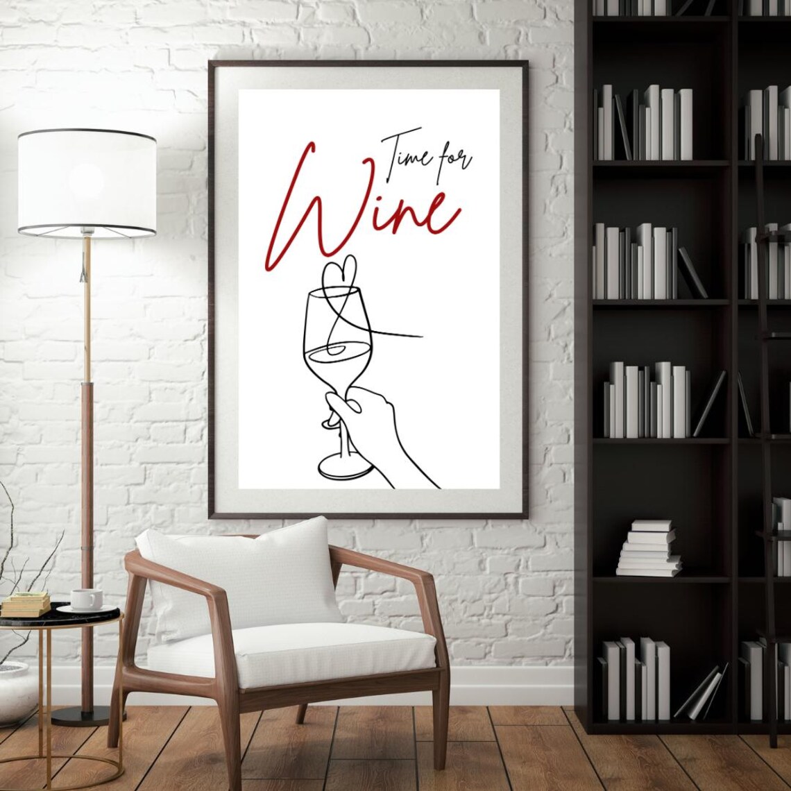 Time For Wine Quote Poster, Motivational Art - Image 2