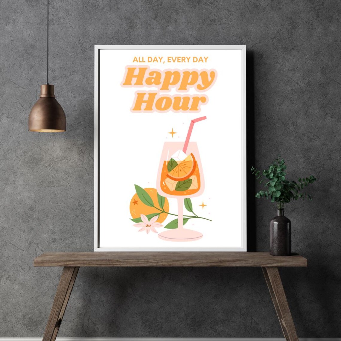 Happy Hour Cocktail Quote Art Print - Image 5