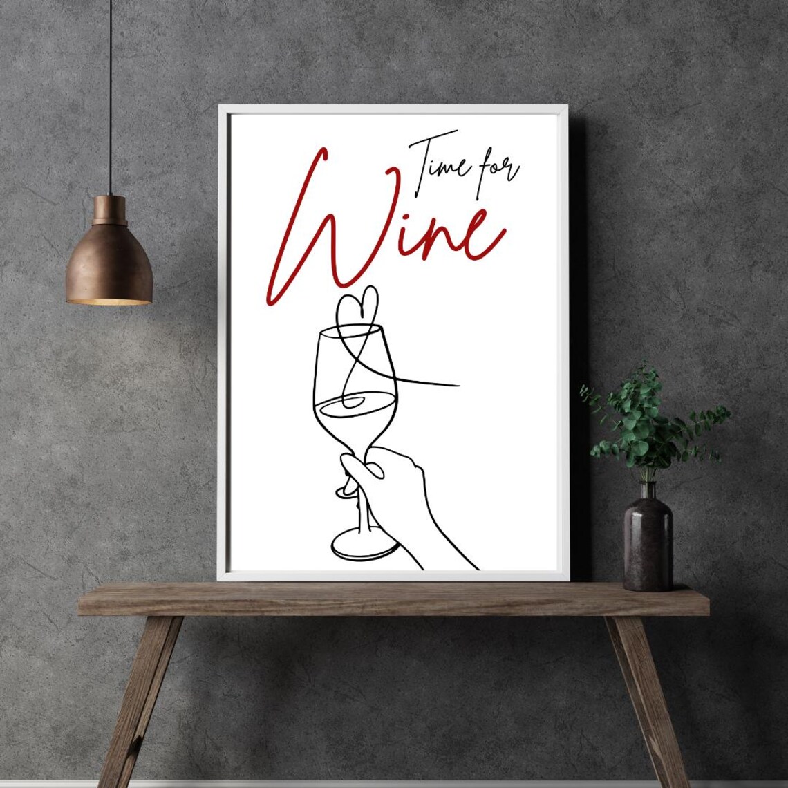 Time For Wine Quote Poster, Motivational Art - Image 5