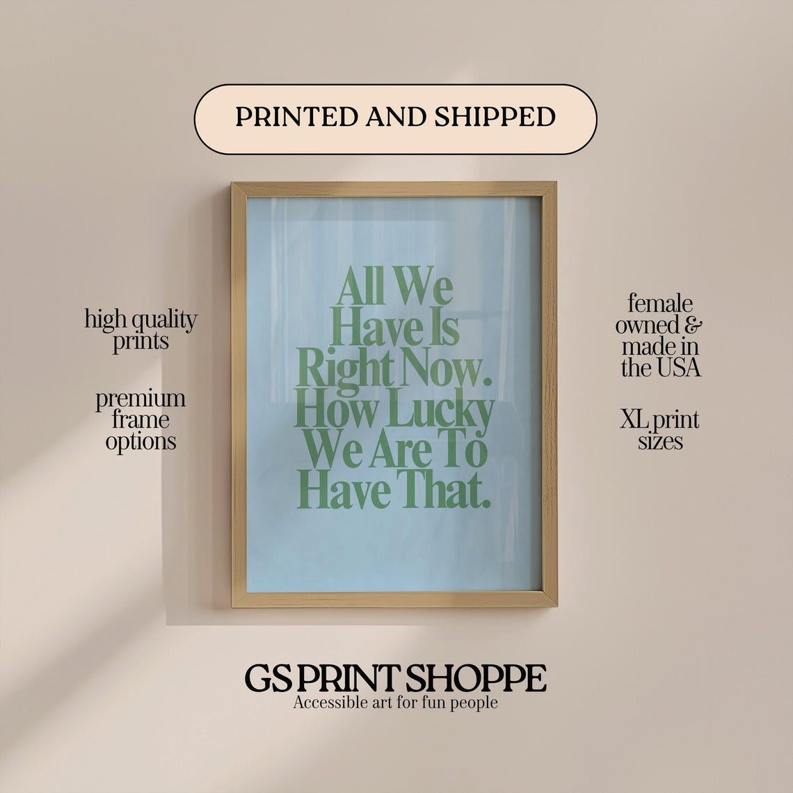 All We Have Is Right Now Inspirational Mindfulness Quote Print