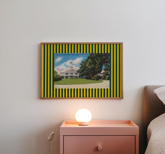 Augusta National Golf Clubhouse Vintage Postcard Golf Art Poster