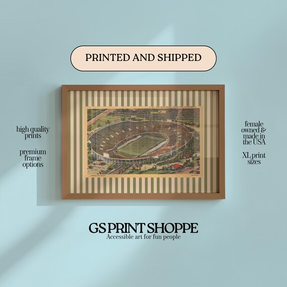 Rose Bowl Pasadena California Vintage Postcard Stadium Art Poster