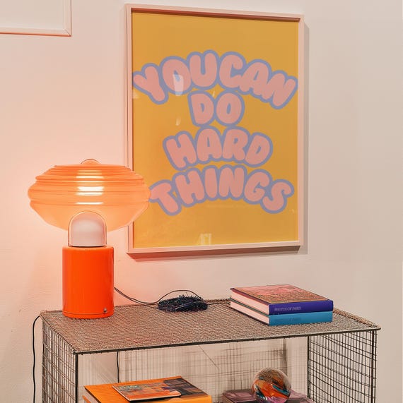 Classroom Art Kids Room Inspiration Print Positive Hard Things Trendy Posters Cute Yellow Decor