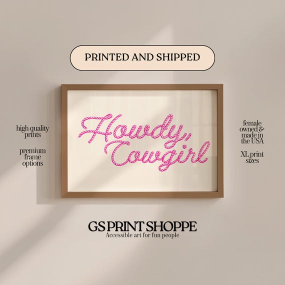 Howdy Cowgirl Horizontal Art Print